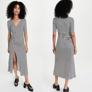 Chic Black and White Midi Dress